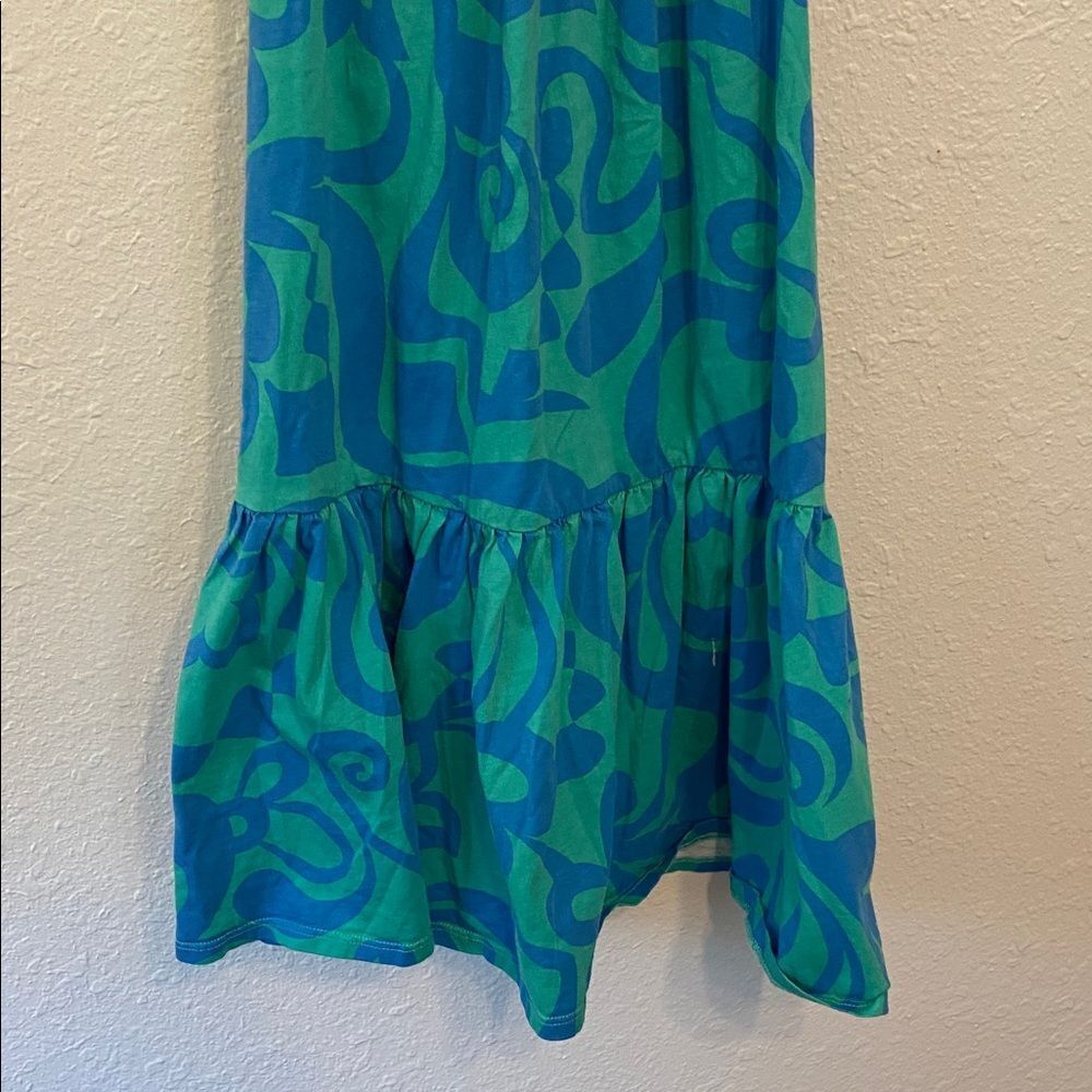 Mini Boden Blue & Green Tiered Maxi Dress Size 9-10 Y - Picture 3 of 11
